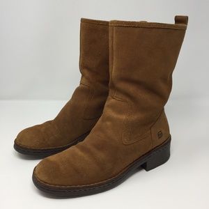 Born Suede Mid Calf Slip On Booties Size 7
